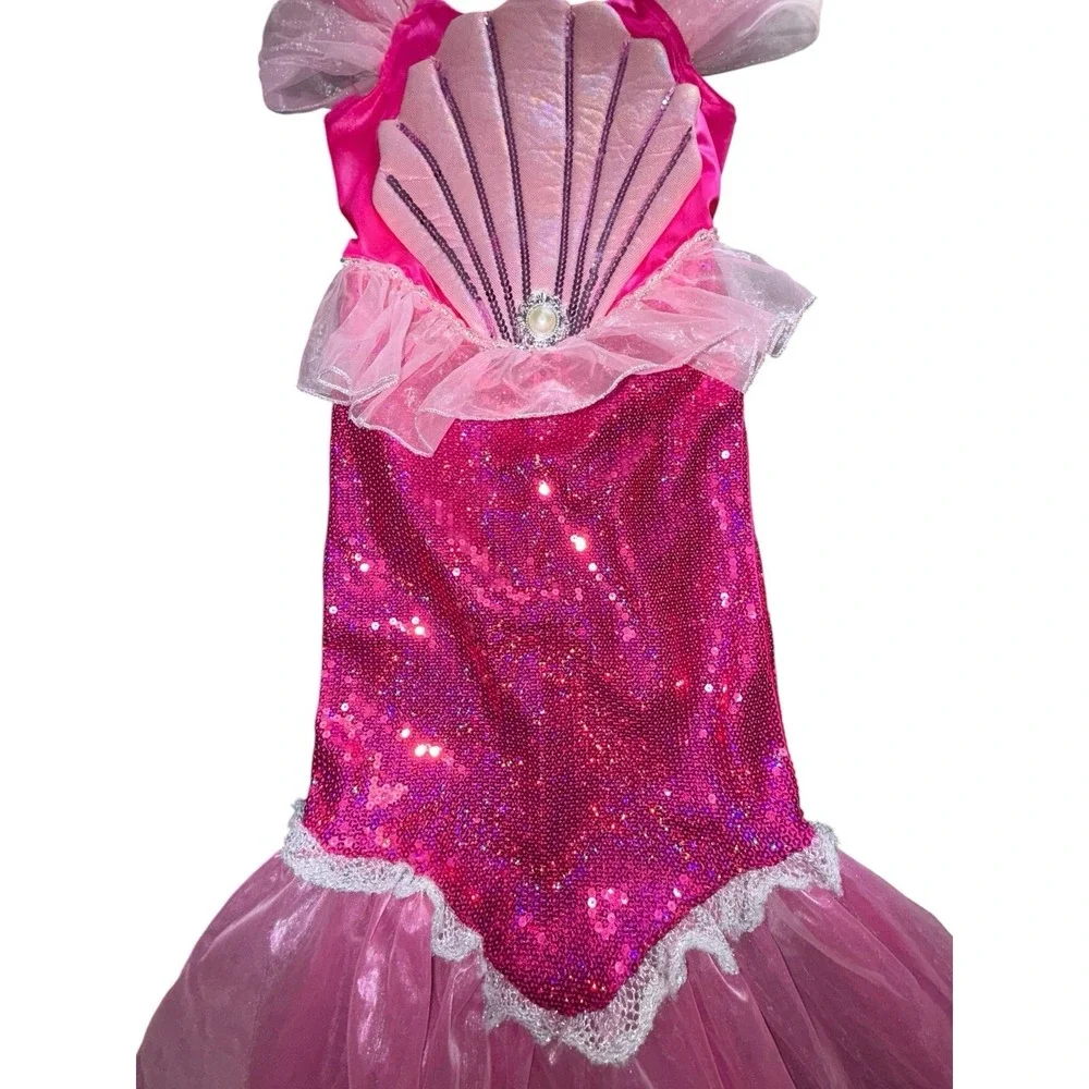 Gillian's Closet Pink Mermaid‎ Costume Dress Girls Size 6X Sequi